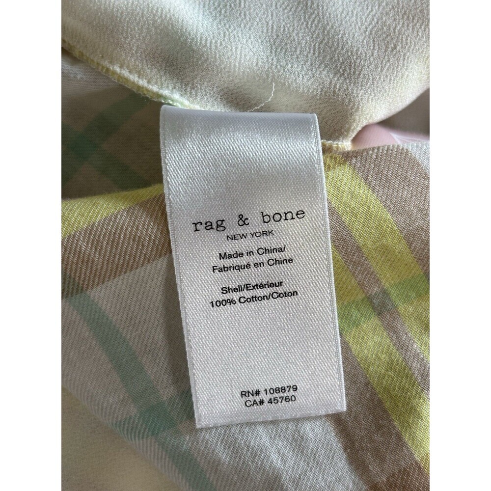 Rag & Bone Casual Shorts White & Yellow Plaid 100% Cotton Size 14 - Picture 6 of 7